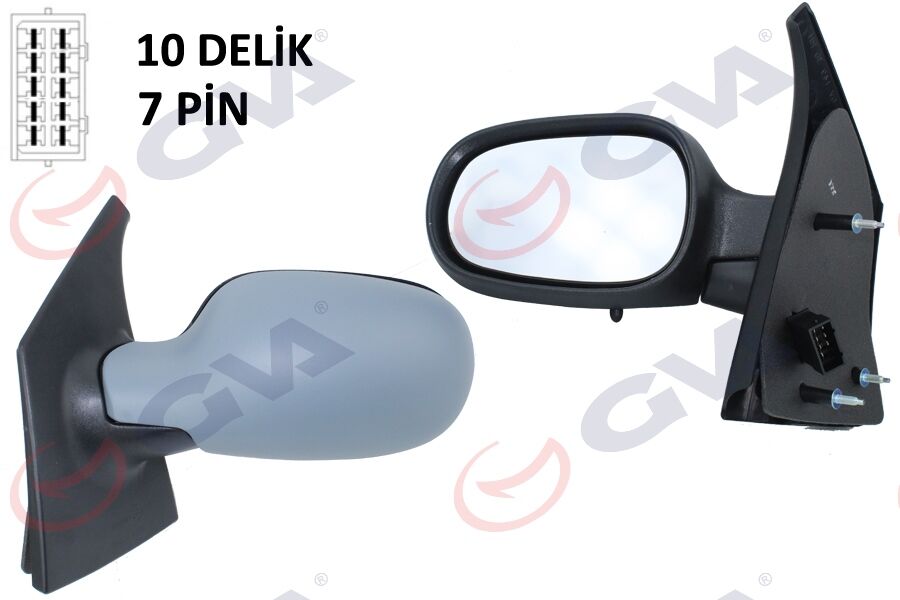 DIŞ DİKİZ AYNASI SOL MEGANE SCENIC 97> ELEKTRİKLİ ISITMALI ASTARLI ASFERİK 5 FİŞ VM-133NEHPL