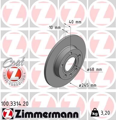 ARKA FREN AYNASI AUDI A4 8E2.B6 11/00> A4 Avant 8E5.B6 09/01>SEAT EXEO 09> 245x9.9x10DL 986478986-DF4186