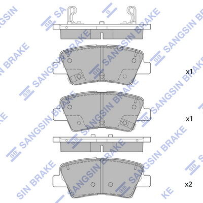 ARKA FREN BALATA HYUNDAI ELANTRA 1.6L D4FB G4FG 6 vites 16-> / i20 1.1L 1.2L 1.4L 15-> / KIA SPORTAG E 1.6L G4FJ 7 vites 15-> ÜSTTEN DELİKLİ TİP