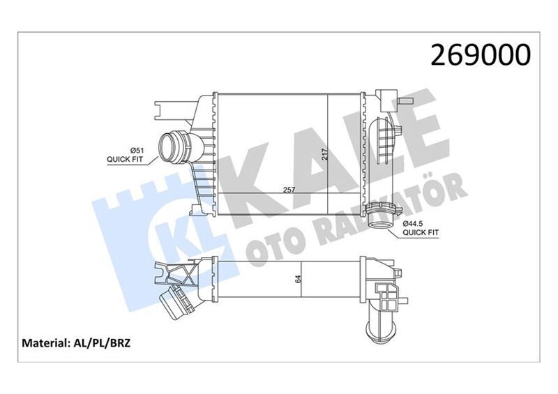 TURBO RADYATÖRÜ INTERCOOLER CLIO IV 12> CAPTUR 13> DUSTER 13> 0.9TCe 1.2TCe 1.5dCi