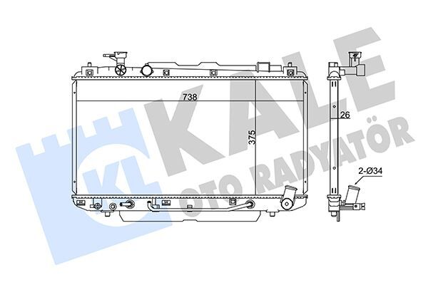 RADYATÖR TOYOTA RAV 4 II AL/PL/BRZ 375x738x26