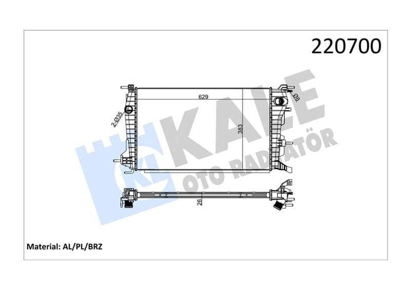 RADYATÖR RENAULT FLUENCE DIESEL 1 SIRA ALB SİSTEM BRAIZING