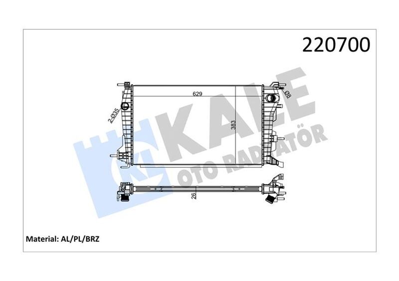 RADYATÖR RENAULT FLUENCE DIESEL 1 SIRA ALB SİSTEM BRAIZING