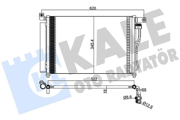 KLİMA RADYATÖRÜ KONDENSER HYUNDAI ACCENT ERA 1.5L CRDi D4FA dizel 06-10 522x345x18