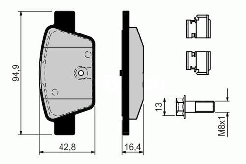 ARKA FREN BALATASI FIAT STILO 02> LINEA 07> BRAVO II 07>14 ALFA ROMEO MİTO 08> MULTIPLA 99>
