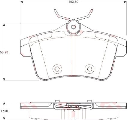 ARKA FREN BALATASI PEUGEOT P3008 09>16 P5008 09>17 P508 10>18 P308 GTI-RZC 10>14 CITROEN C4 09>16 DS4-DS5 11>15