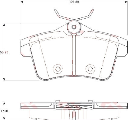 ARKA FREN BALATASI PEUGEOT P3008 09>16 P5008 09>17 P508 10>18 P308 GTI-RZC 10>14 CITROEN C4 09>16 DS4-DS5 11>15