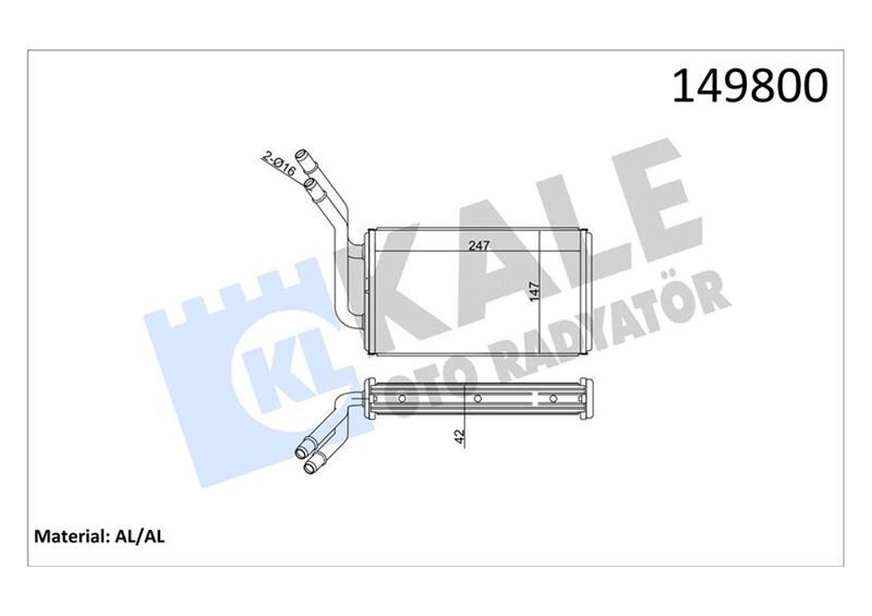 KALORİFER RADYATÖRÜ FORD TRANSİT 01> -AC KLİMASIZ