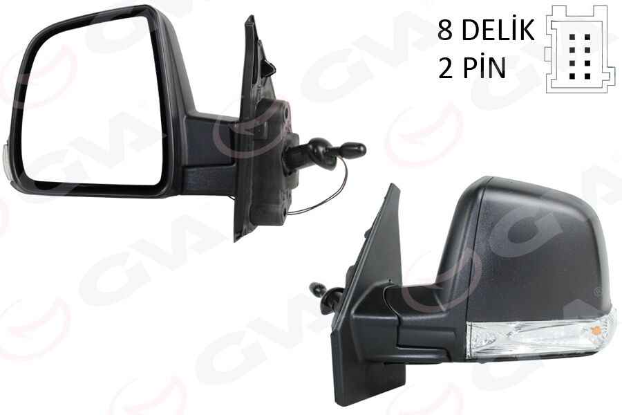 DIŞ DİKİZ AYNASI SOL FIAT DOBLO 11 > MEKANİK - DESENLİ - SİNYALLİ
