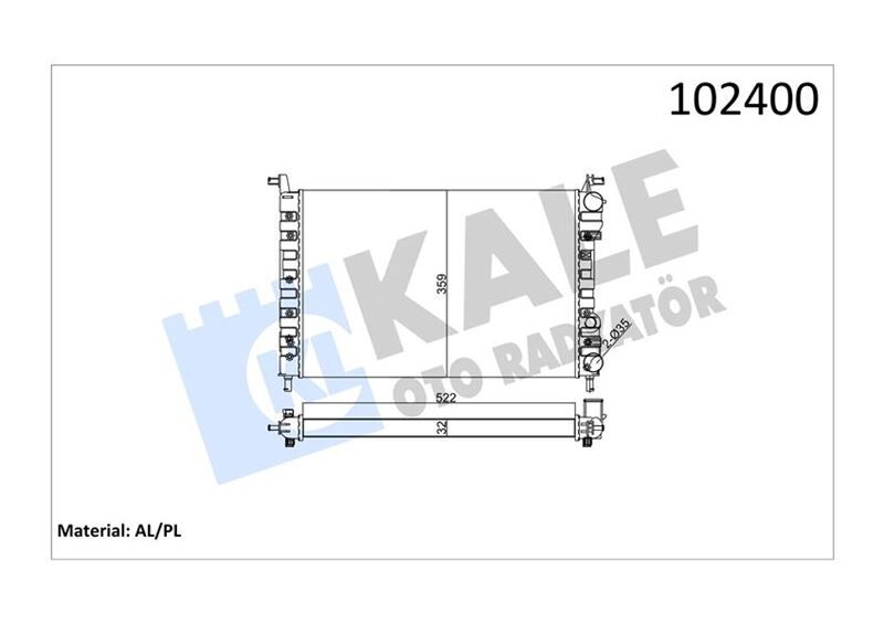 RADYATÖR PALIO 1.2-1.4 522x359x32 2 SIRA AL PL SİSTEM