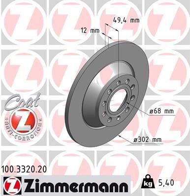 ARKA FREN AYNASI AUDI A6 4B.C5 3.0 QUATTRO 07/04 > A6 4F2 2.0 TDI 07/04 > 302x11.7x9DL 986479257-DF4434