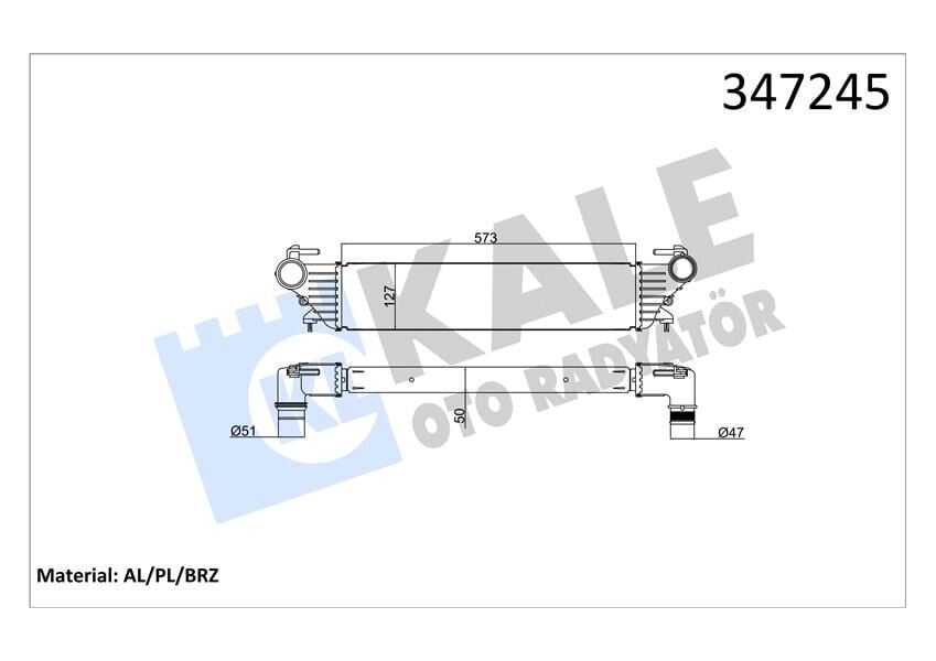 TURBO RADYATÖRÜ INTERCOOLER FIAT EGEA 16> 500L 12> 1.3D MJET 1.4 1.6D MJET