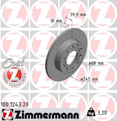 ARKA FREN AYNASI AUDI A4 8E2.B6 11/00> A4 Avant 8E5.B6 09/01>SEAT EXEO 09> 245x9.9x10DL 986478986-DF4186