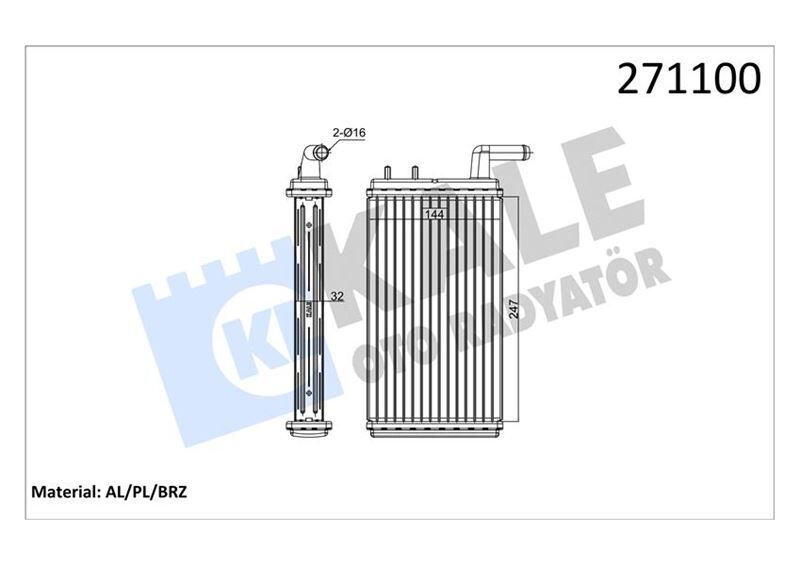 KALORİFER RADYATÖRÜ M131 1600 247x144x32 0181831AB ALUMİNYUM