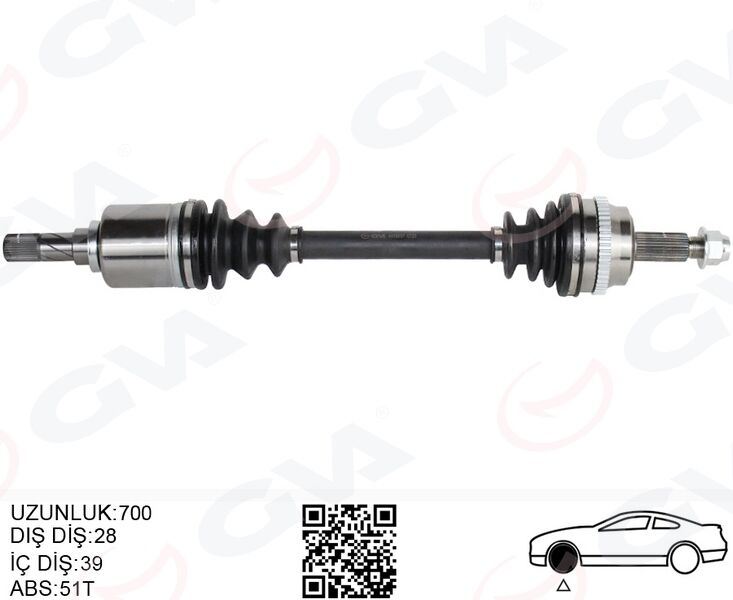 ÖN AKS SOL RENAULT MASTER II FD 2.5 DCI ABSLI 51 DIS 28X39 06-10