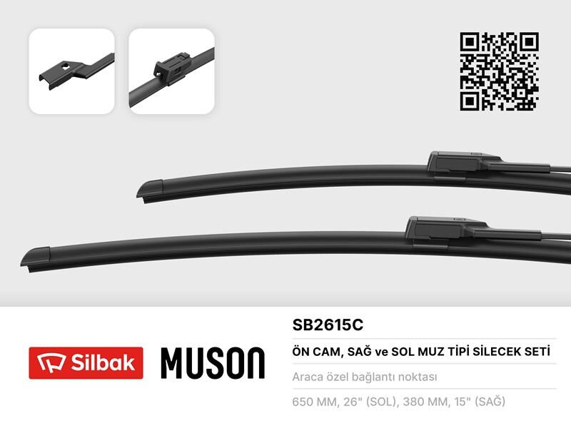ÖN SİLECEK SÜPÜRGESİ 650/380MM MUZ TİPİ PARTNER TEPE - BERLINGO 08> GRANDE PUNTO -LINEA 08> FIAT 5 00L 12> FIESTA VI 08> CORSA D 06> CORSA E 14> AVEO 11> MITO 09>