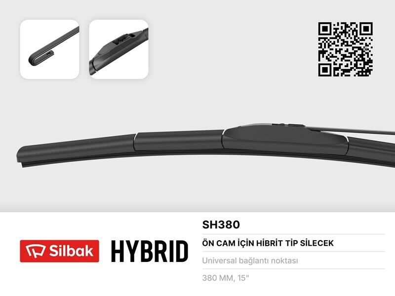 SİLECEK SÜPÜRGESİ HYBRID TİPİ 380mm ÜNİVERSAL