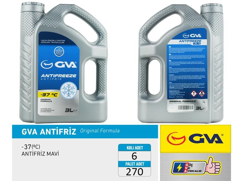 ANTİFRİZ 3 LT -37 C MAVİ Koli 6 Ad