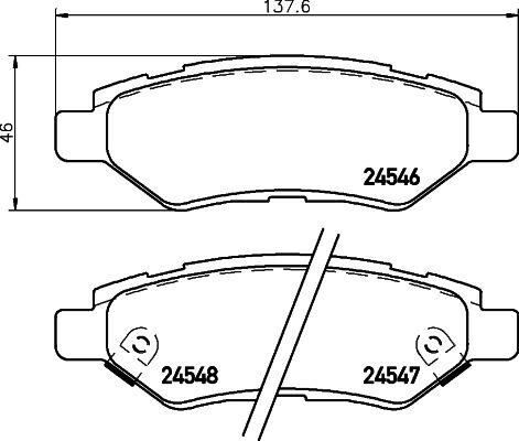 ARKA DİSK FREN BALATASI CADILLAC CTS 2.8/3.0/3.6 01/08> CHEVROLET CAMARO 3.6 09/09 - 12/15
