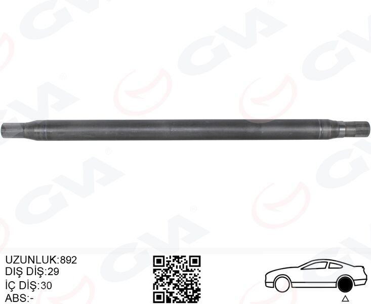 AKS MILI ARKA SAG KALIN UZUN 892mm MERCEDES SPRINTER B906 . VW CRAFTER 30-35-50 Z:29-30