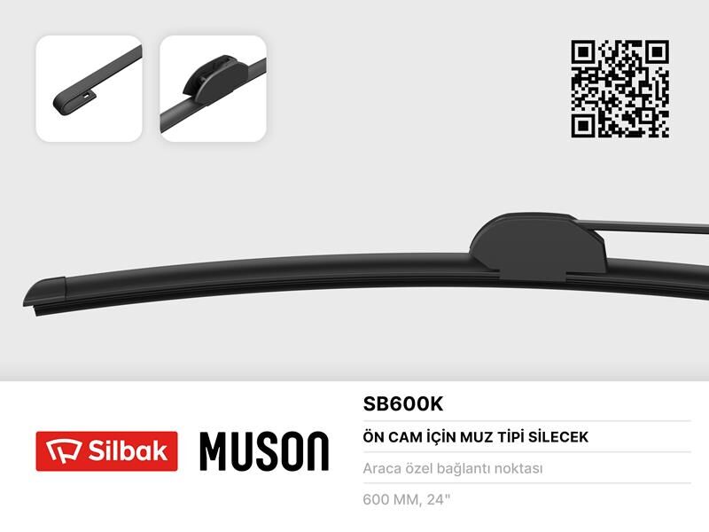 SİLECEK SÜPÜRGESİ 600mm MUZ TİPİ DAF CF65/75/85 F65/75/85 MAN F2000 MERCEDENZ BENZ