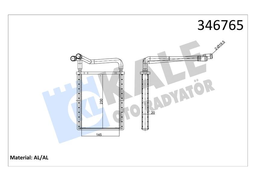 KALORİFER RADYATÖRÜ HYUNDAI ACCENT ERA 1.4L G4EE 06-10 1.6L G4ED 06-10 1.5L CRDi dizel 06-> - AL EMİNYUM