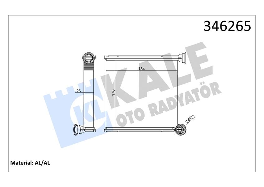 KALORİFER RADYATÖRÜ GOLF 7-PASSAT-TIGUAN-ARTEON-SUPERB-OCTAVIA-A3-LEON-12> 170X185X26