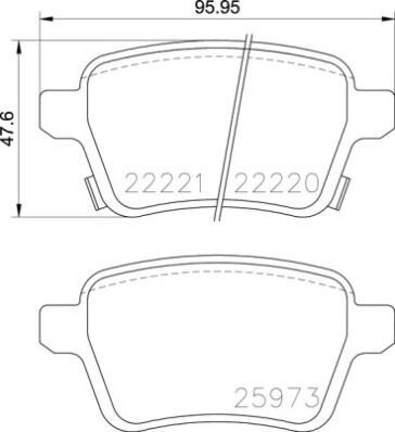 ARKA FREN BALATASI OPEL CORSA E 14>19 ADAM 14>19 15 JANT RPO J67 FIAT EGEA 16> 500L 13> 264mm