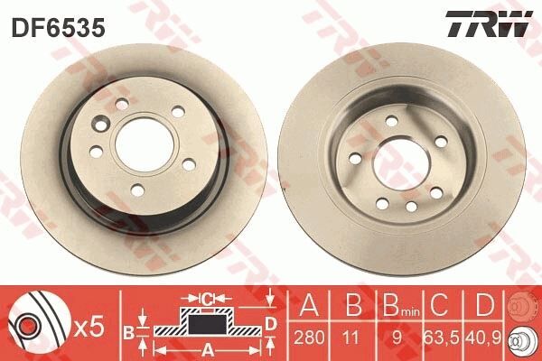 ARKA FREN AYNASI VOLVO V40 D2 D3 D4 T2 T3 T4 T5 HATCHBACK 12 > 280x5DL 986479691-