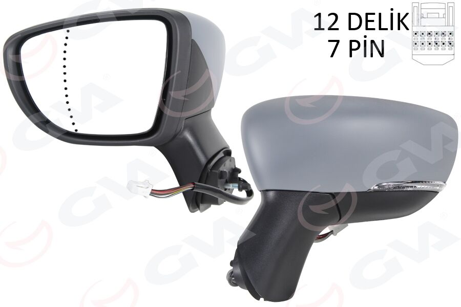 DIŞ DİKİZ AYNASI SOL ELETRİKLİ ISITMALI SİNYALLİ ASTARLI ASFERİK CAPTUR 17-