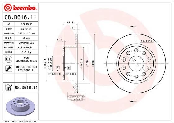 FREN DİSKİ ARKA SKODA OCTAVIA III 12>20 253x10x61.4