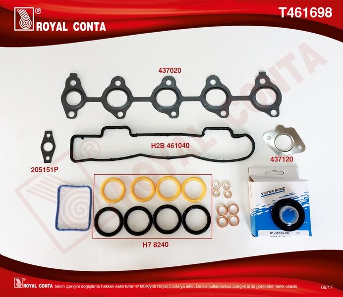 MOTOR UST TAKIM CONTA KEÇELİ S.LASTİKLİ SKCSİZ FOCUS II 1.6 TDCI 04>11 FIESTA 1.6 TDCI 02>08 FUSION 1.6 TDCI 04>14 VOLVO C30 06>12 S40 II 06>12 S80 II 06>12 V50 05>12 V70 III 09>11 1.6D-206-207