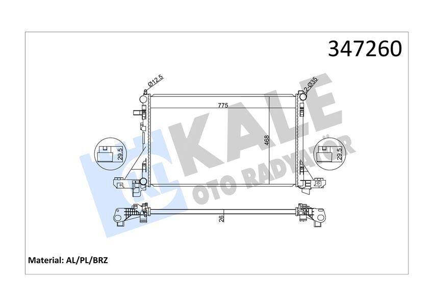 RADYATÖR MASTER III-MOVANO B 2.3DCI-CDTI 10 > KLİMALI 773x469x26 mm