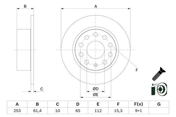 FREN DİSKİ ARKA SKODA OCTAVIA III 12>20 253x10x61.4