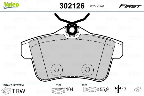 ARKA BALATA P308 1.6GTI 010 >P3008 1.6VTI-1.6THP-1.6HDI-2.0HDI 09 >P5008 1.6 16V-1.6HDI-2.0HDI 09 > FTE KIRMIZI KUTU