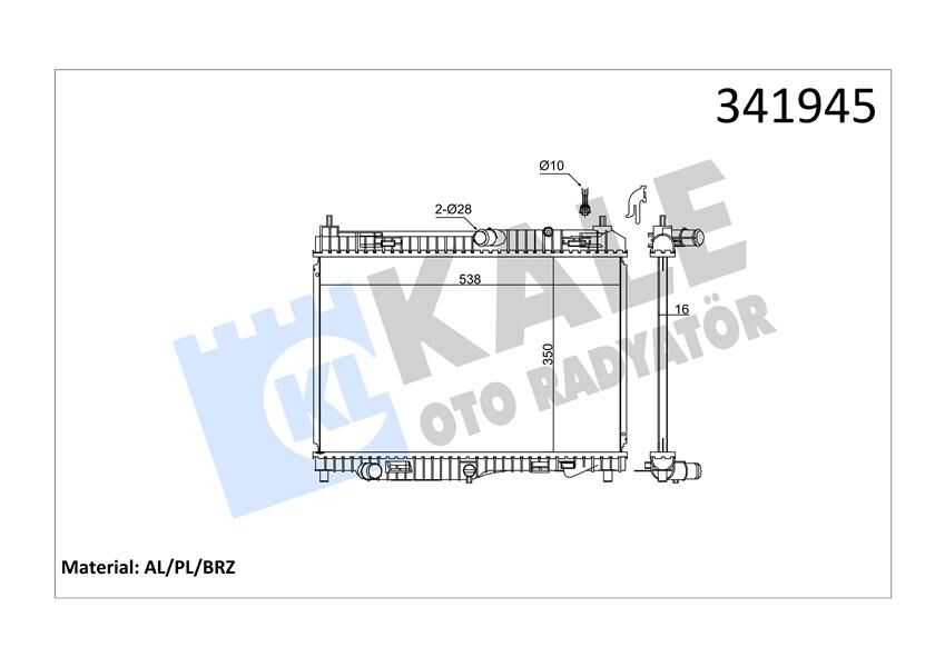 SU RADYATÖRÜ FORD BMAX-ECOSPORT-FİESTA-COURİER 13> 1.5-1.6 TDCİ 1.5TDCI 1.6TDCI 14> 350 558 18