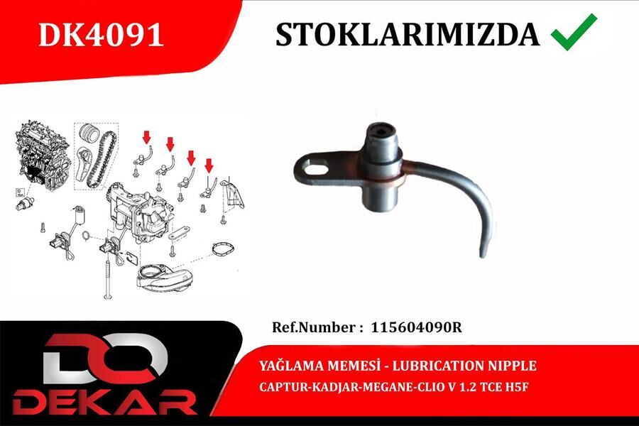YAĞLAMA MEMESİ CAPTUR-KADJAR-MEGANE-CLIOIV 1.2 TCE H5F