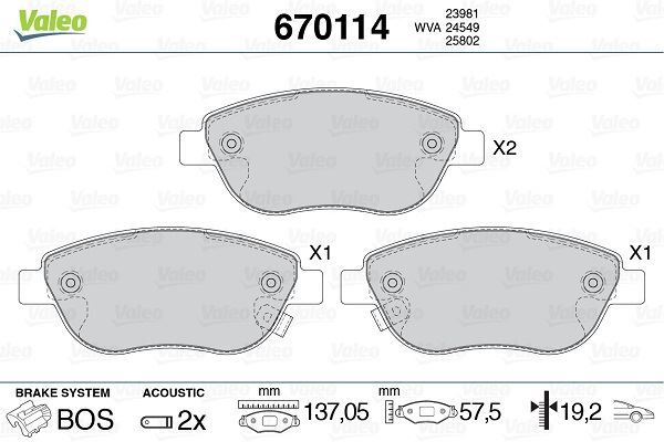 ÖN BALATA CORSA D BÜYÜK TİP 1.3 CDTI 07/06 > FIAT 500L 12> 0.9T 1.4 1.3D MTJ 1.6D MTJ
