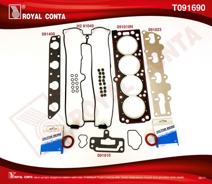 ÜST TAKIM CONTA VECTRA B 96>02 ASTRA F 95>98 OMEGA B 94>99 VECTRA A 92>95 2.0 16V X20XEV 136HP KEÇELİ-SUBAP LASTİKLİ