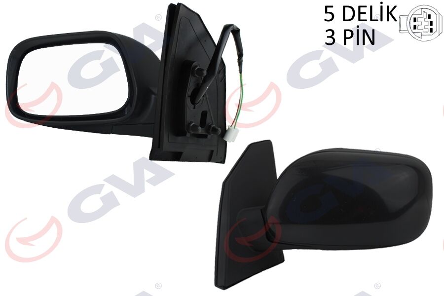 DIŞ DİKİZ AYNASI SOL COROLLA 02> ELEKTRİKLİ KONVEKS 3 FİŞ VM-277EL