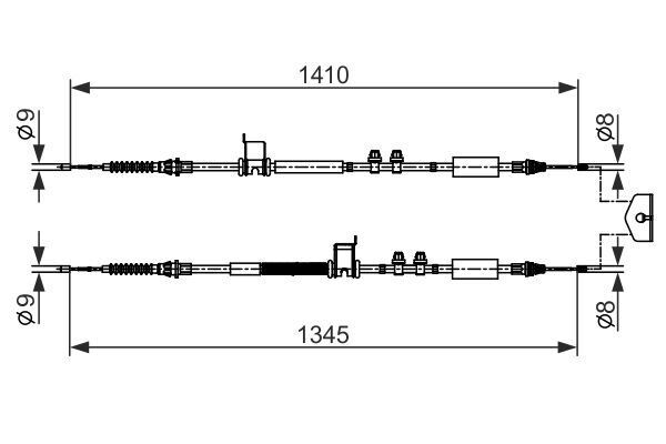 EL FREN TELİ ARKA FORD ECOSPORT 17> KAMPANALI TİP UZUNLUK: 1345-1410mm