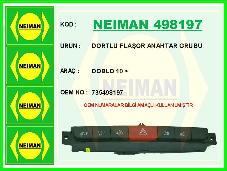DORTLU FLAŞOR ANAHTAR GRUBU DOBLO 10 >