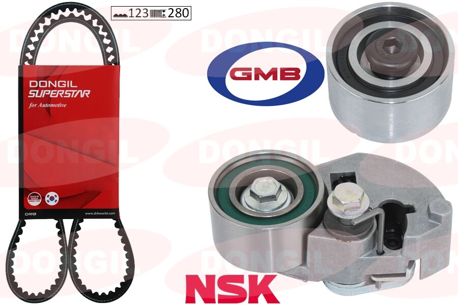 TRİGER KAYIŞ SETİ EKSANTRİK SETİ HYUNDAI ACCENT ADMIRE GETZ 1.5L D3EA 02-05 / TUCSON SANTAFE 2.0L 2.2L D4EA D4EB 04-09 / SONATA 2.0L 06-11 / KIA SPORTAGE 2.0L D4EA 04-10 1 KAYIŞ 2 RULMAN 123x280