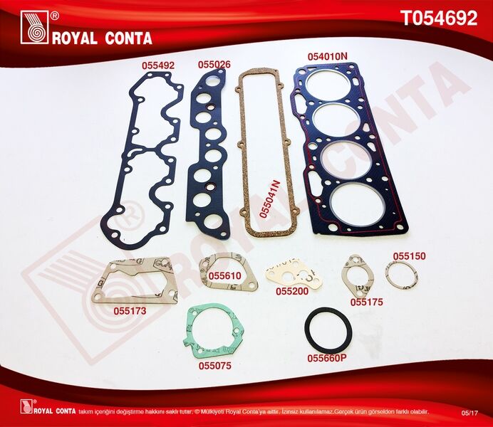 T054692N ÜST TAKIM CONTA TIPO-UNO 1.4 146 C1.000-C5.000 160 A.1000 KEÇE VE SUBAP LASTİĞİ YOK