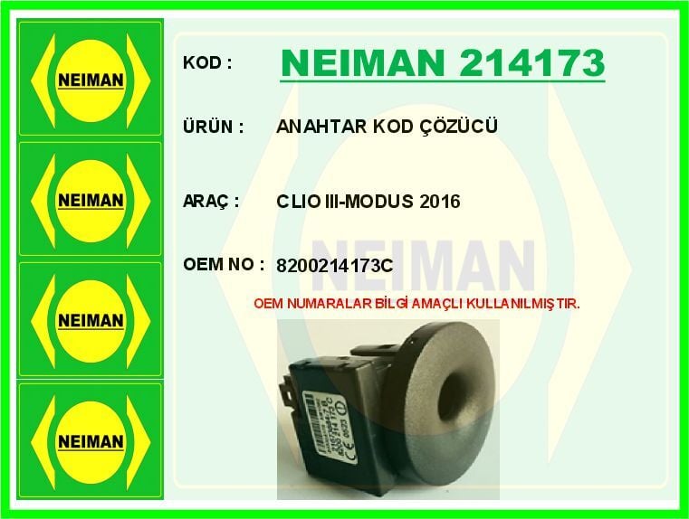 ANAHTAR KOD ÇÖZÜCÜ CLIO III-MODUS 2016
