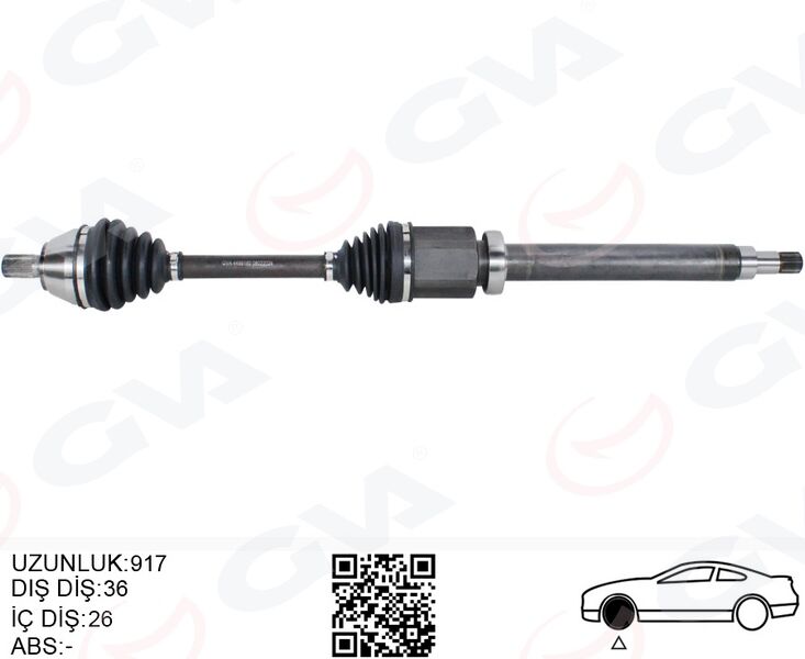 ÖN AKS KOMPLE SAG VOLVO S40 VOLVO II 1.6 D2 10>12 V50 1.6 D2 10>12 C30 1.6 D2 10>12 D 4162 T