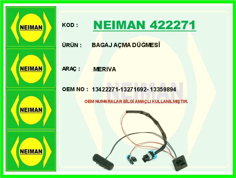 BAGAJ AÇMA DÜĞMESİ SWİCİ OPEL MERIVA B 10>17