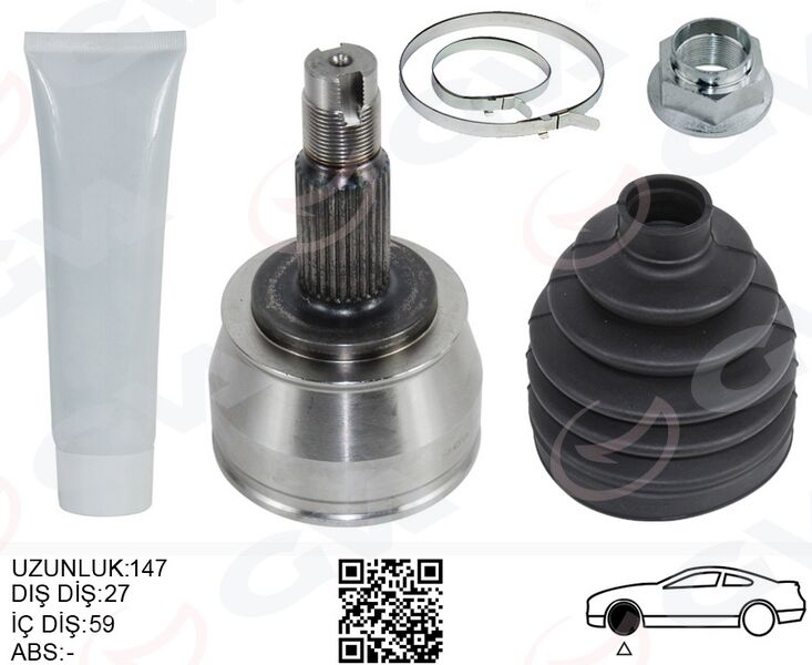 AKS KAFASI ÖN SAĞ-SOL FIAT DOBLO 10> 500 X 14> ALFA ROMEO 166 05> JEEP RENEGADE 14> COMPASS 17> OPEL COMBO 12> 1.4 1.6D MTJ 2.0D MTJ