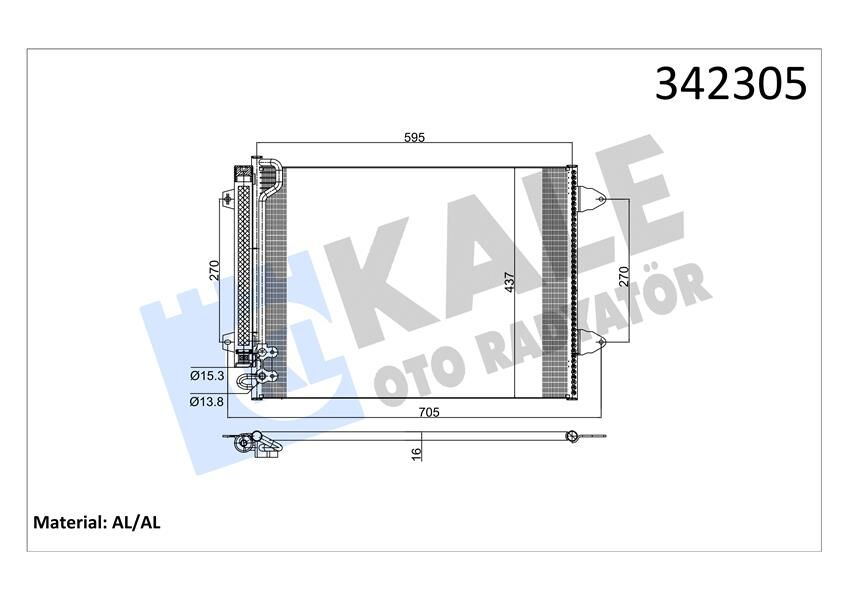 KLİMA KONDENSERİ PASSAT 05> 577x439x16 AL/BRZ