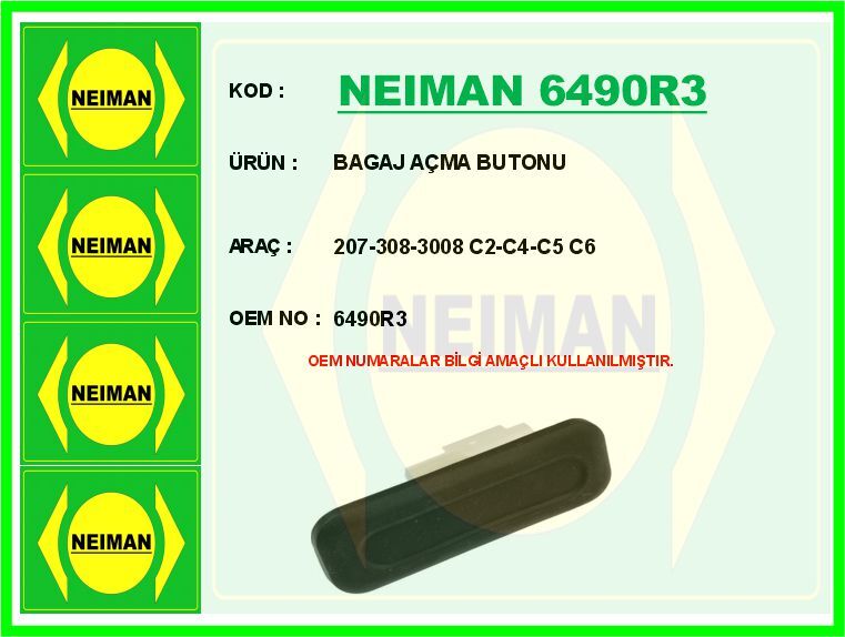 BAGAJ AÇMA BUTONU TUTAMAĞI PEUGEOT P207 06>12 P308 07>14 P508 10>18 P3008 09>16 RZC 10>15 CITROEN C2 03>12 C4 PICASSO 06>13 C5 08>16 C6 06>12
